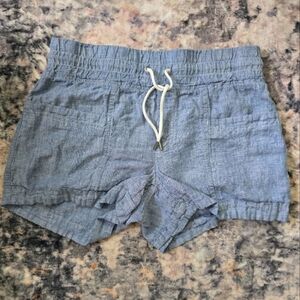 Athleta Pull On Tie Waist 100% Linen Summer Stylish Casual Short, Women's 6